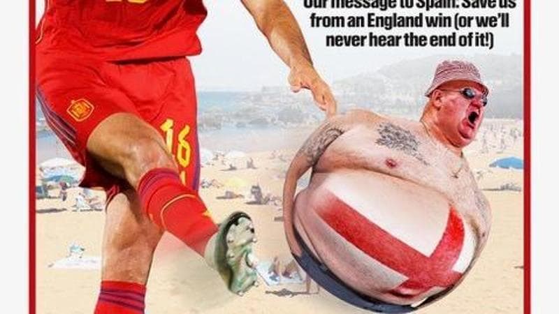 Rodri prende a calci un tifoso inglese obeso: la copertina di un quotidiano scozzese fa discutere